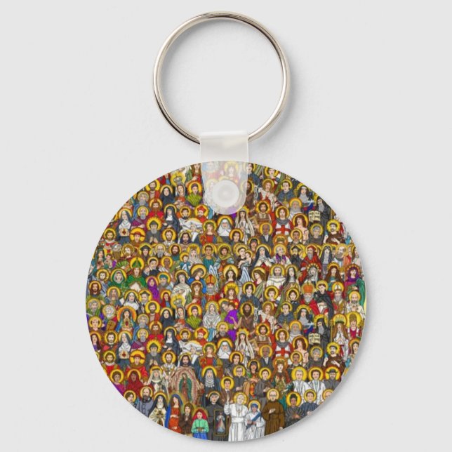Saints, All saints, Catholic Saints Keychain (Front)