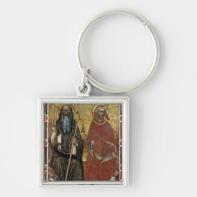 Saints Anthony Abbot and Eligius - Painted process Keychain (Front)