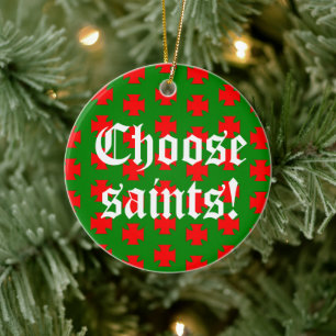 Saints_Aplenty Slogan Circ (Christmas Ed. 1) Ceramic Ornament