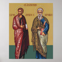 Saints Bartholomew and Barnabas Icon Print  