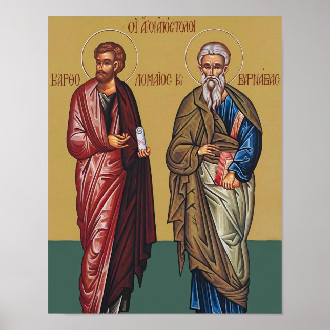 Saints Bartholomew and Barnabas Icon Print   (Front)