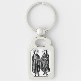 Saints Cosmas and Damian by Bicci di Lorenzo Keychain