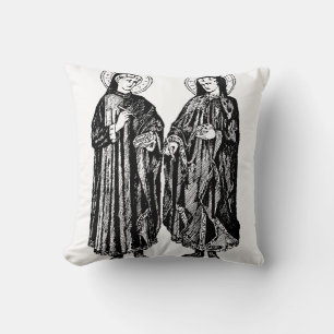 Saints Cosmas and Damian by Bicci di Lorenzo Throw Pillow