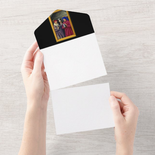 Saints Cosmas and Damian by Jean Bourdichon All In One Invitation (Tearaway)