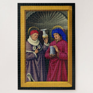 Saints Cosmas and Damian by Jean Bourdichon Jigsaw Puzzle