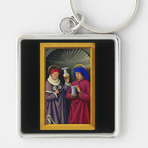 Saints Cosmas and Damian by Jean Bourdichon Keychain