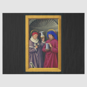 Saints Cosmas and Damian by Jean Bourdichon Tissue Paper
