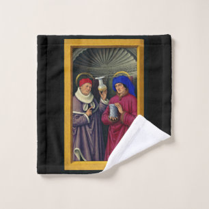 Saints Cosmas and Damian by Jean Bourdichon Wash Cloth