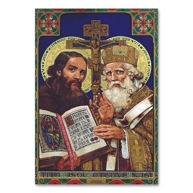 Saints Cyril and Methodius Apostles to the Slavs Table Number (Front)