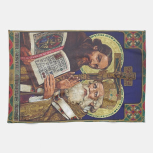 Saints Cyril and Methodius Patrons of Europe Kitchen Towel