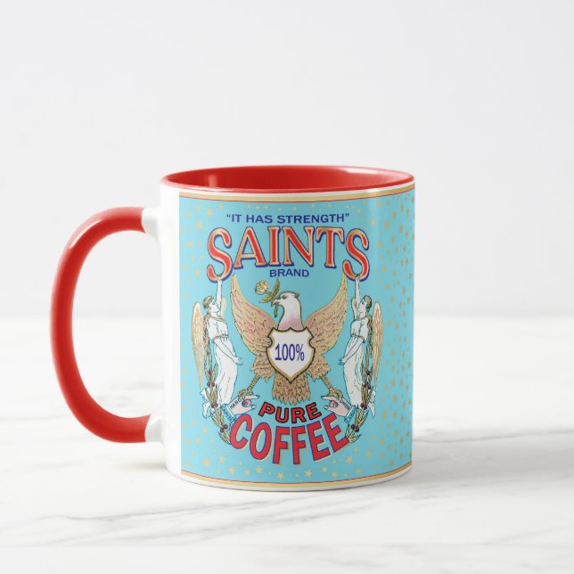 Saints Fabled Coffee Label Mug • Ceramic 11 oz. (Left)