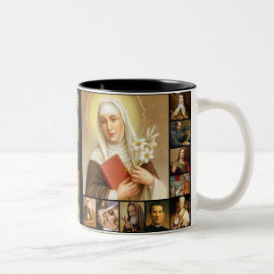 Saints, Holy Images, Jesus, Mary, St. Joseph Two-Tone Coffee Mug