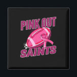 Saints Pink Out Football Tackle Breast Cancer  Magnet<br><div class="desc">Saints Pink Out Football Tackle Breast Cancer</div>