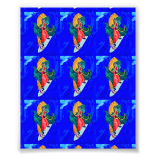 saints surfants sur la copie bleue de photo de