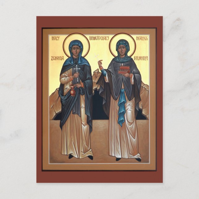 Saints Zinaida and Philonilla Prayer Card (Front)
