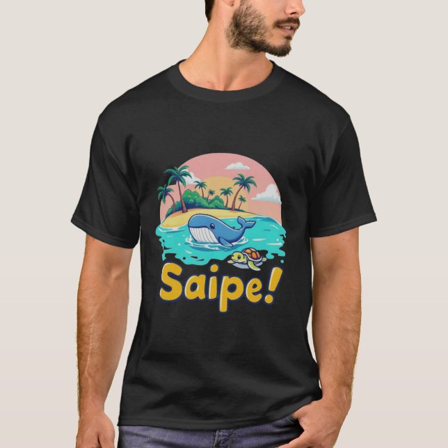 Saipe Tonga Off grid Pacific island whale turtle T-Shirt (Front)