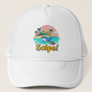 Saipe Tonga Off grid Pacific island whale turtle Trucker Hat