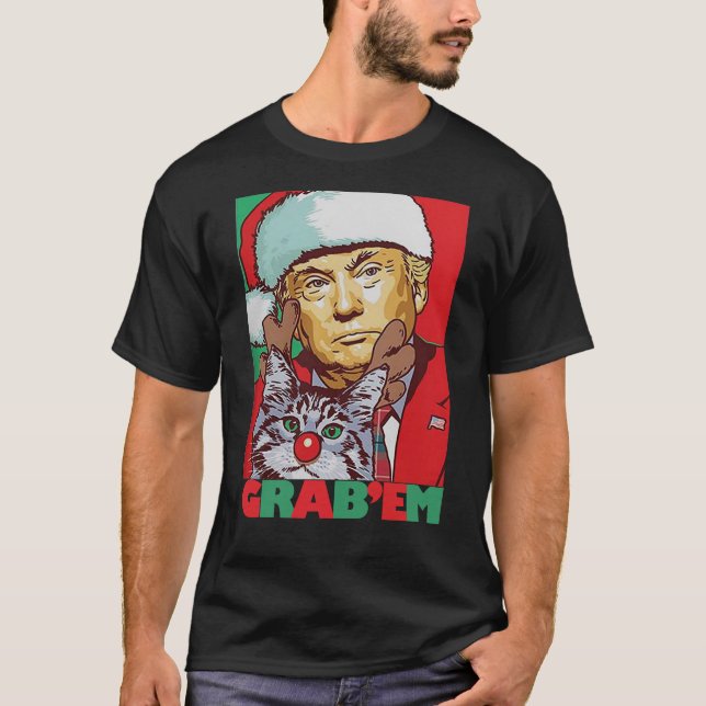 Saisissez-les GIF drôle de Noël de T-shirt de Noël (Devant)