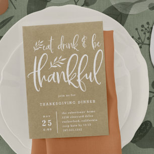 Saison de grâce Invitation au dîner de Thanksgiv