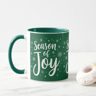 Saison De Joy Élégant Script Christmas Café Mug