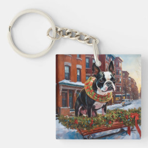 Saison de Noël de Boston Terrier