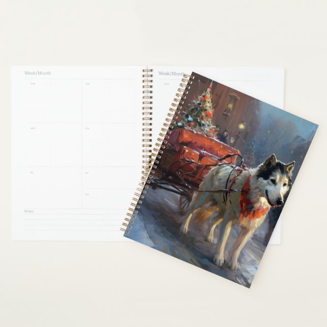 Saison de Noël du Malamute de l'Alaska (Devant avec enveloppe)