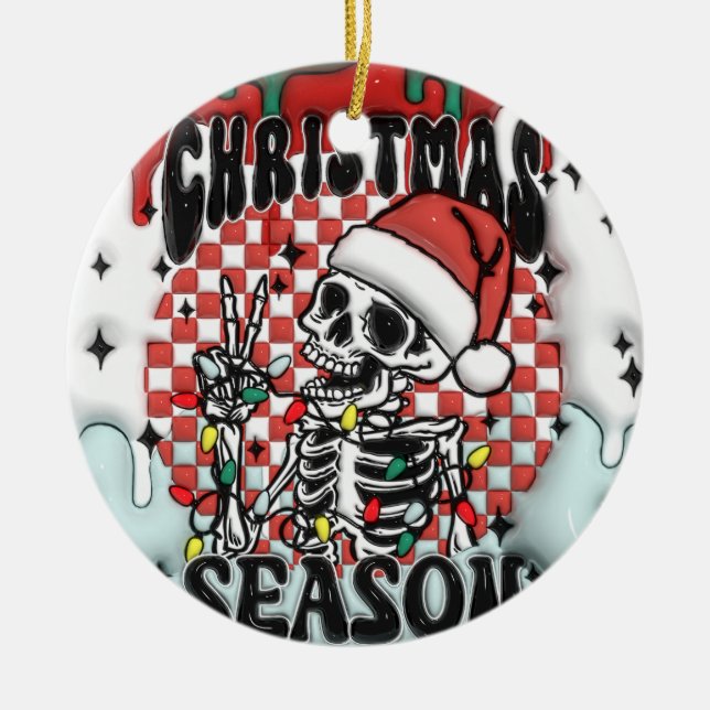 Saison de Noël Squelette Ornement (Devant)