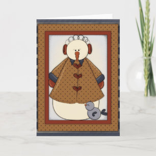 Saison d'hiver Snowfolk Snowman Carte de voeux 1