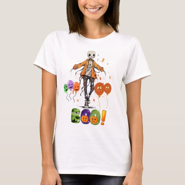 Saison éffrayante, T-shirt de Halloween Ghost, Hal (Devant)