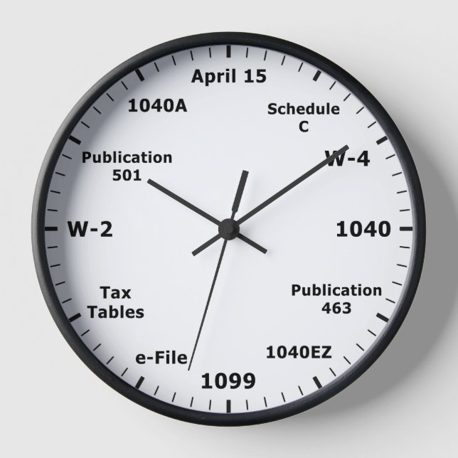 Saison fiscale drôle CPA Comptable Bureau Horloge (Recto)
