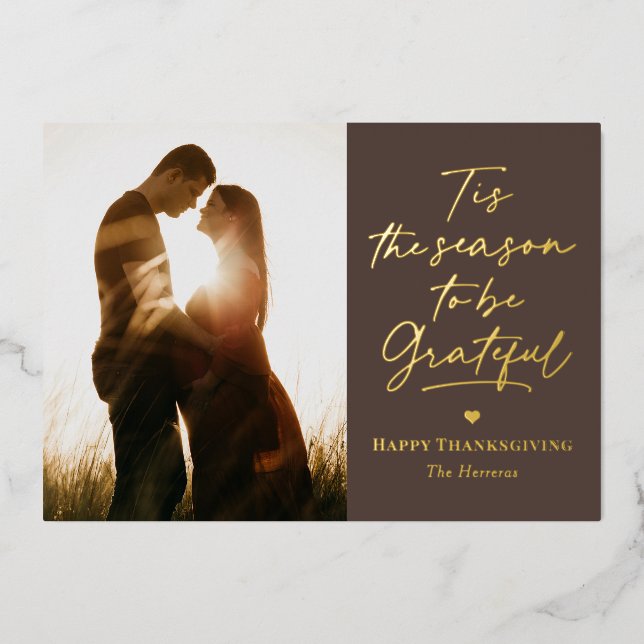 Saison Gratte Foil Thanksgiving Carte photo (Recto)