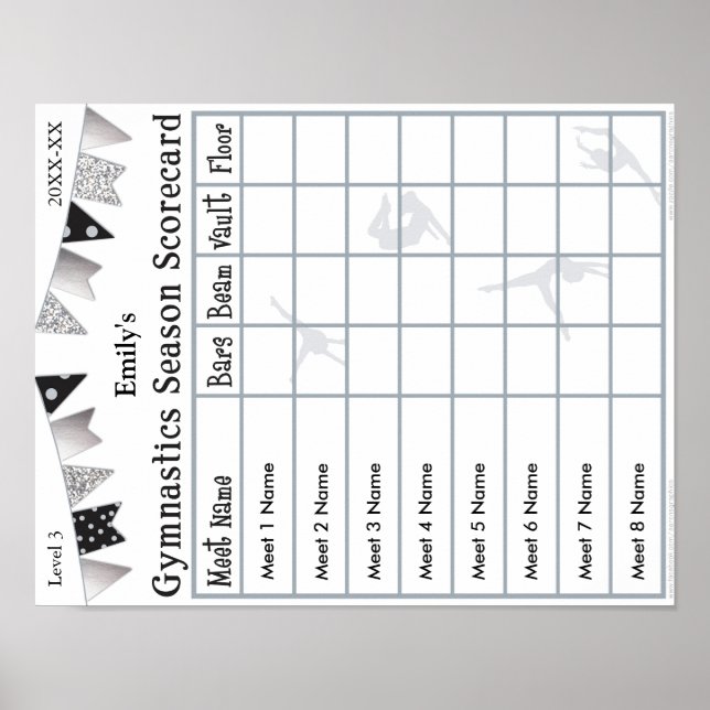 Saison Gymnastique Scorecard Poster 8 SilverGlitte (Devant)
