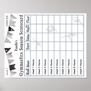 Saison Gymnastique Scorecard Poster 9 SilverGlitte