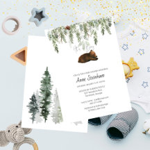 Saison hiver Simple bébé garçon douche Invitation