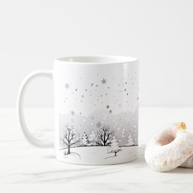 Saison Hivernale Minimaliste Dans Votre Mug (Avec donut)