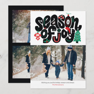 Saison JOY Éléments de vacances Carte photo de vac