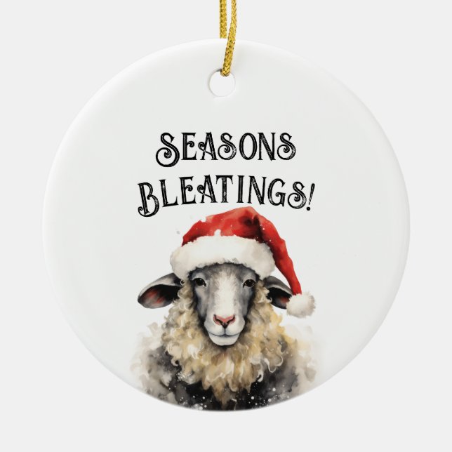 Saisons Bletings Moutons ornement de Noël (Devant)