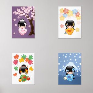 Saisons japonaises de poupées Kokeshi