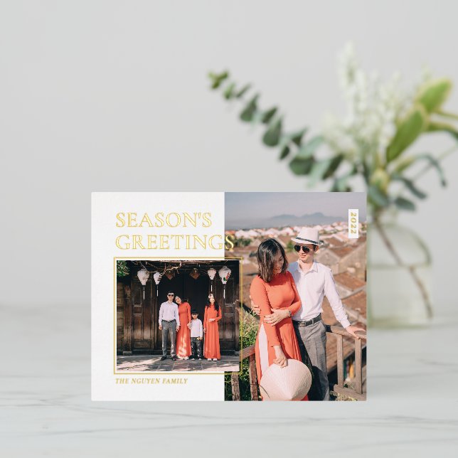 Saisons Saluer Personnalisé Photo Foil Vacances (Debout devant)
