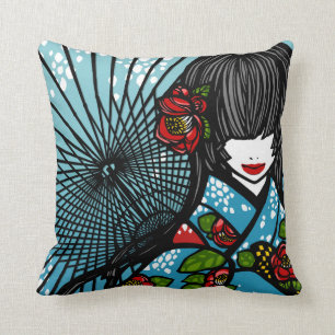 SajuArt Zen "Bangasa and Winter Camellia" Pillow