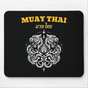 Sak Yant Muay Thai Art Tattoo Twin Tiger Kickboxin Mouse Pad