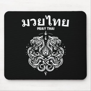 Sak Yant Muay Thai Art Tattoo Twin Tiger Kickboxin Mouse Pad