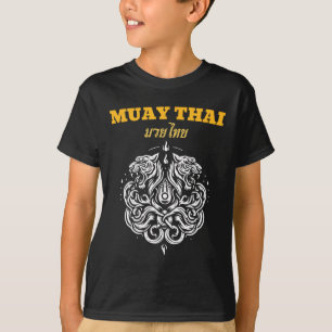 Sak Yant Muay Thai Art Tattoo Twin Tiger Kickboxin T-Shirt