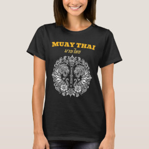 Sak Yant Muay Thai Art Tattoo Twin Tiger Kickboxin T-Shirt