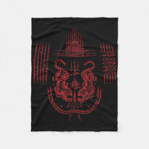 Sak Yant Muay Thai Kickboxing Tattoo Asian Cultura Fleece Blanket