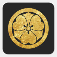 Sakai Mon Japanese samurai faux gold on black