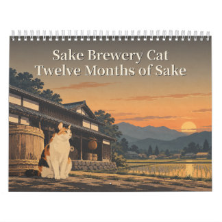 Sake Brewery Cat Twelve Months of Sake Art Calendar