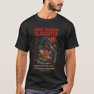 Sake Sashimi Slaughter – Retro Japanese Horror P T-Shirt