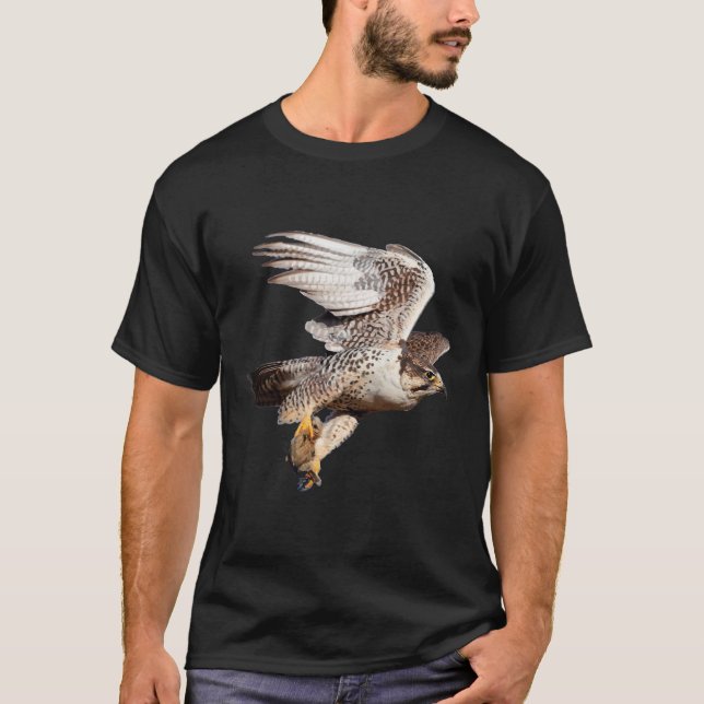 Saker Falcon flying T-Shirt (Front)