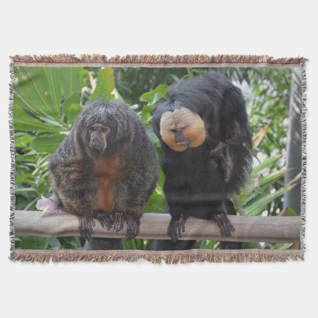 Saki Monkeys Throw Blanket (Front)